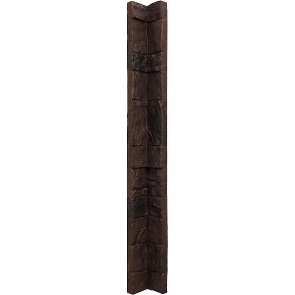 Ekena Millwork 3 in. x 3 in. Deep Creek Composite Universal Inside Corner for StoneWall Faux Stone Siding Panels