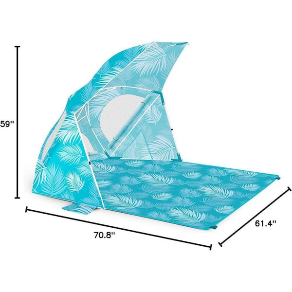 5 ft. Blue Pop Up Beach Umbrella Portable Beach Tent Shelter Sun