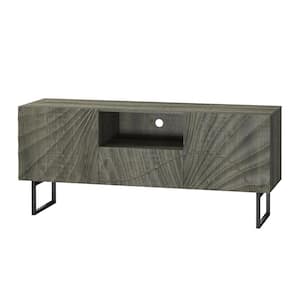 Olinto Grey 57.7 in. TV Stand for TVs up to 65 in. with Metal Legs