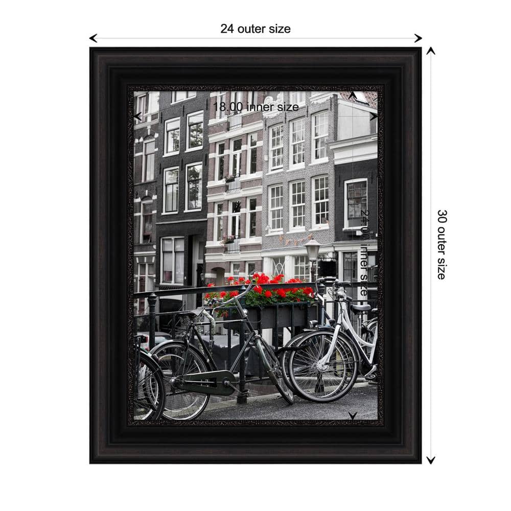 Parlor Black Ornate Wall Picture Frame with Acrylic Glazing