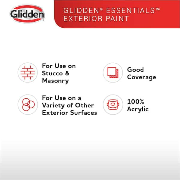 Glidden Essentials 5 gal. PPG1002-4 Gray Marble Satin Exterior Paint  PPG1002-4EX-5SA - The Home Depot