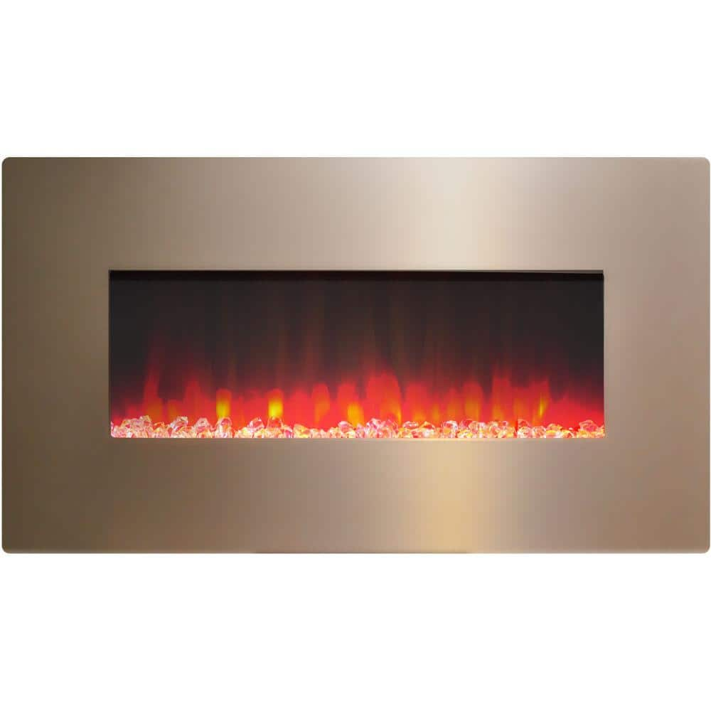 Cambridge 36 in. Metallic Electric Fireplace in Bronze with Multi-Color ...