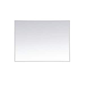 Medium Rectangle White Modern Mirror (40 in. H x 30 in. W)