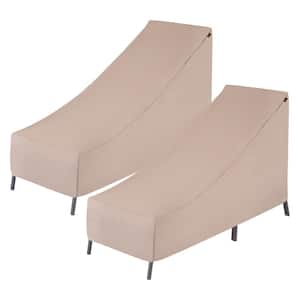 65 in. L x 28 in. W x 29 in. H, Beige Chalet Patio Chaise Lounge Cover (2-Pack)