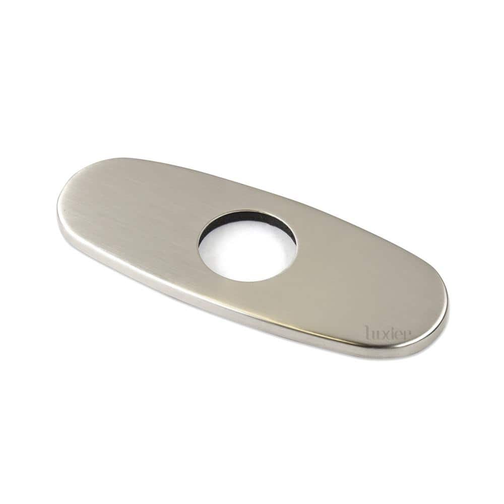 6.25 in. x 2.4in. x 0.25 in. Brass Bathroom Vessel Vanity Sink Faucet Hole Cover Deck Plate Escutcheon in Brushed Nickel price history on PriceWatchPro
