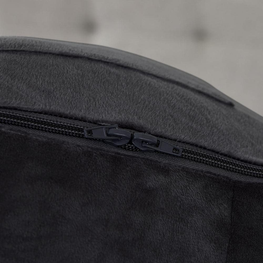Extra Large Black Velvet Reading Pillow with Cup Holders