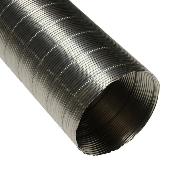 Rubber-Cal 7 in. x 60 in. Non-insulated Flexible SS-Flex 800 Stainless Steel Hose Silver