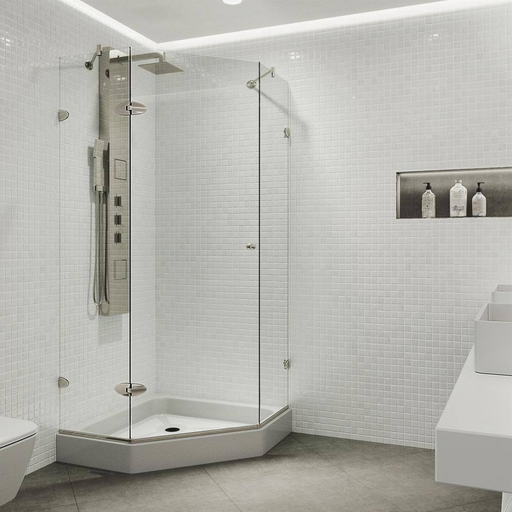 Verona 42" Clear Glass Frameless Neo-Angle Shower Enclosure