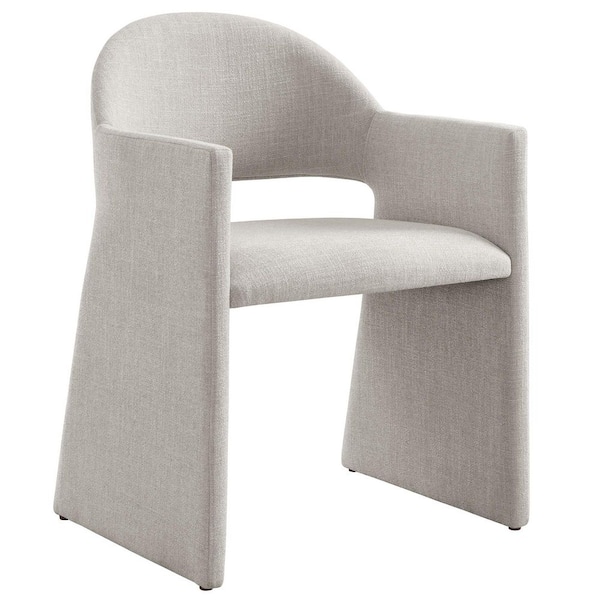 MODWAY Talia Upholstered Fabric Dining Armchair in Linen