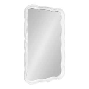 Hatherleigh 38 in. x 23 in. Classic Irregular Framed White Wall Accent Mirror