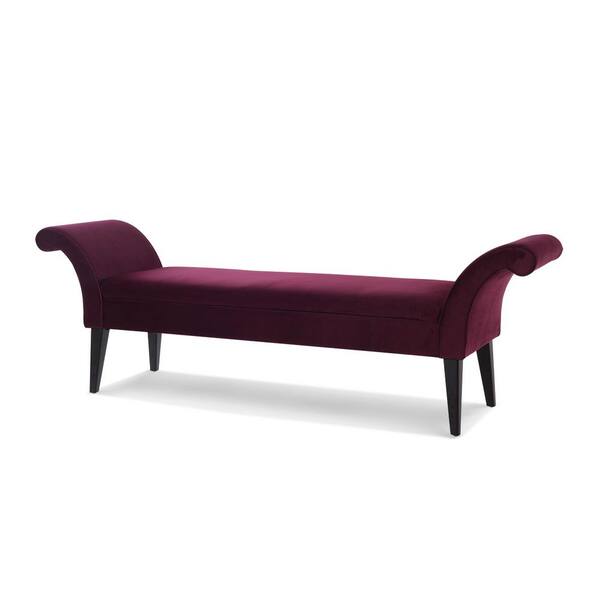 Jennifer Taylor Alexis Flared Arm Entryway Bench Burgundy