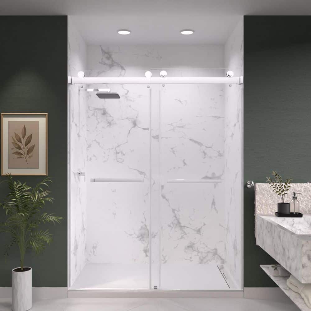 Kobiworks Catalyst 72 in. W x 76 in. H Double Sliding Frameless