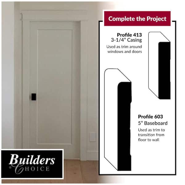 Builders Choice 30 in. x 80 in. Right-Handed 2-Panel Shaker Solid