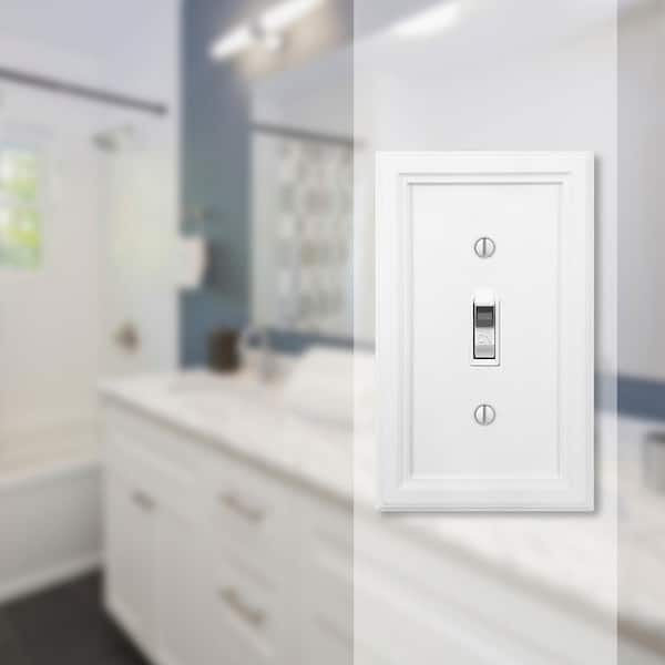 Elly 1 Gang Toggle Composite Wall Plate - White