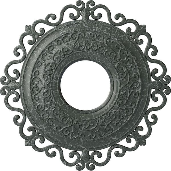 Ekena Millwork 1-3/4" x 22" x 22" Polyurethane Orrington Ceiling Medallion, Athenian Green Crackle