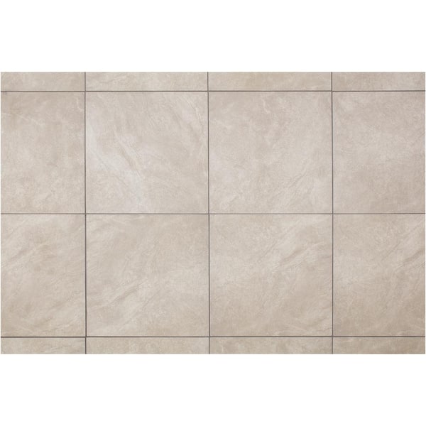 TrafficMaster Portland Stone Gray 18 in. x 18 in. Glazed Ceramic Floor and Wall Tile (17.44 sq. ft. / case)