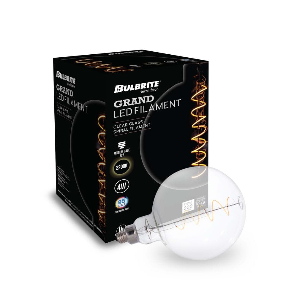 Oversized Clear Globe LED Edison Bulb, Dimmable 2200K