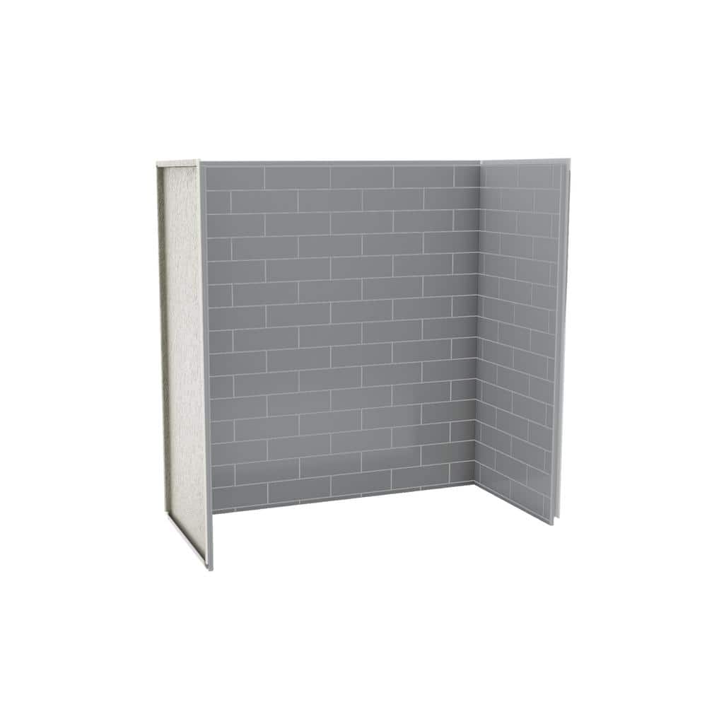 MAAX Utile Metro 32 in. x 60 in. x 60 in. 3-Panels Direct-to-Stud Alcove Tub Shower Wall Kit in Ash Grey -  103408301501000