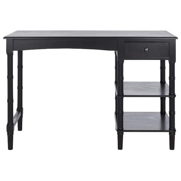 SAFAVIEH Henric 45 in. Black Wood 1-Drawer Writing Desk