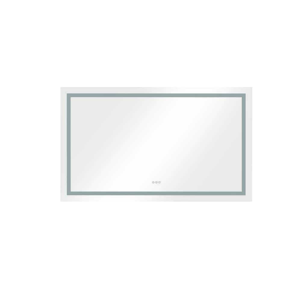 28 in. W x 1 in. H Rectangular Aluminum Framed LED Light Wall Bathroom Vanity Mirror in White price history on PriceWatchPro