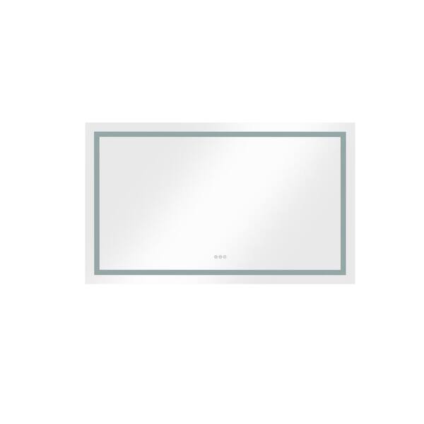 Unbranded 72 in. W x 36 in. H Rectangular Frameless Anti-Fog Ceiling Wall Bathroom Vanity Mirror in White