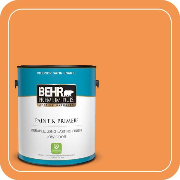 BEHR PREMIUM PLUS 1 gal. #P230-6 Toucan Satin Enamel Low Odor Interior Paint & Primer