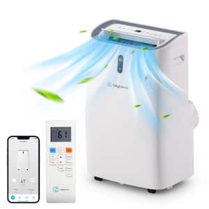 9,500 BTU Portable Air Conditioner Cools 700 Sq. Ft. with Heater, Dehumidifier and Wi-Fi in White