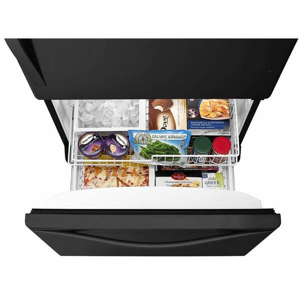 18.7 cu ft bottom freezer refrigerator in black