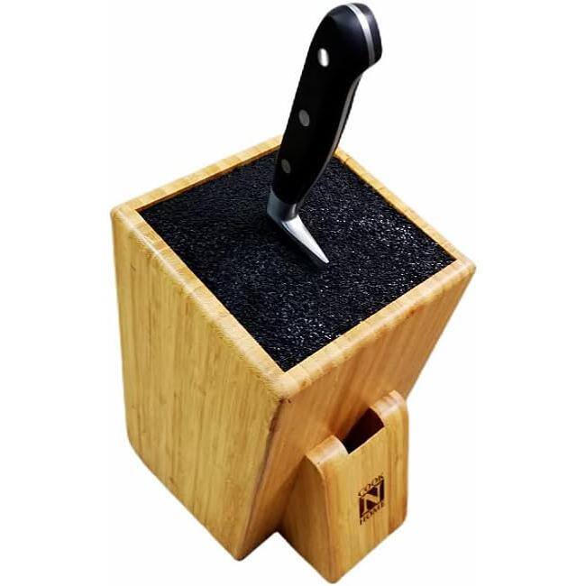 Bamboo Universal Knife Block with Removable Plastic Fibre Insert