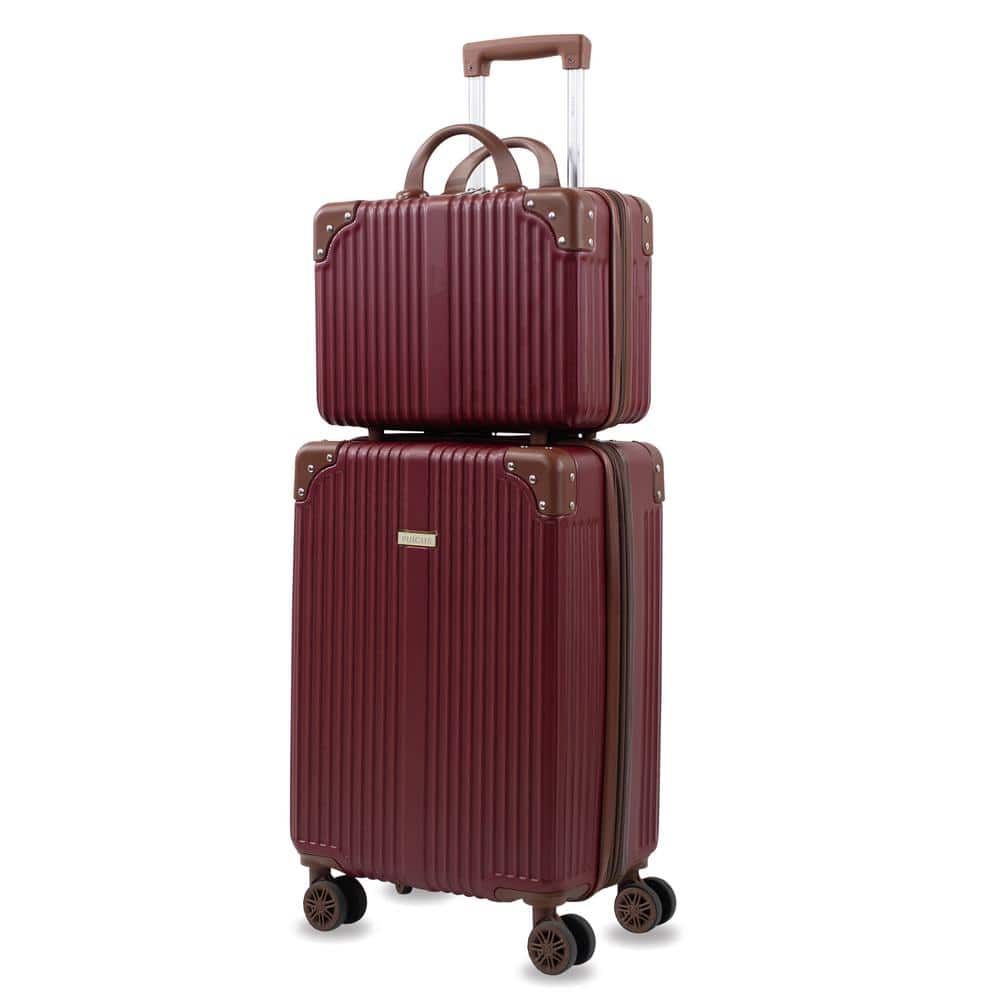 PUICHE Jewel 2-Piece Rose Gold Carry-On Weekender Expandable Spinner Luggage Set