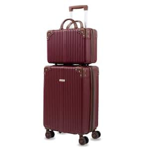 Tresor 2-Piece Burgundy Carry-On Weekender Expandable Spinner Luggage Set