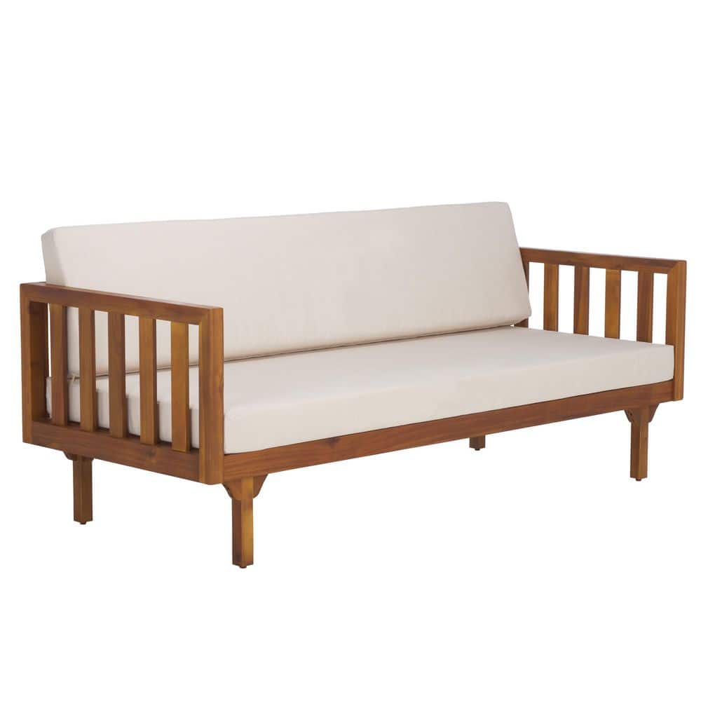 Napoli Wood Outdoor Bench with Cream Cushion price history on PriceWatchPro