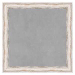 Alexandria White Wash Narrow 19 in. x 19 in. Framed Magnetic Board