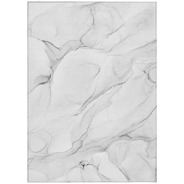 HomeRoots Gray 10 ft. x 14 ft. Abstract Indoor / Outdoor Area Rug