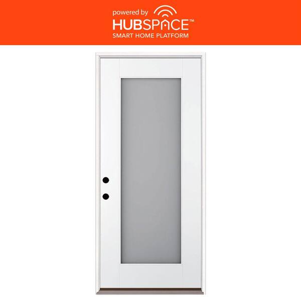 Feather River Doors Smart Glass 36 in. x 80 in. Right Hand Inswing 1-Lite Smooth Unfinished Fiberglass Prehung Front Door