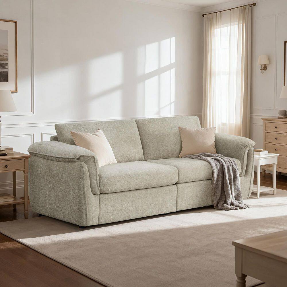 Wells 88.2 in. Fabric Modern Modular Sectional Sofa in Taupe/2PC with Wide Seats and Reversible Cushions, FSC Certified price history on PriceWatchPro
