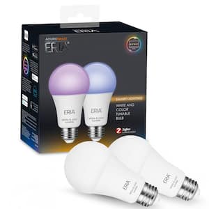 ERIA 60-Watt Equivalent A19 Dimmable CRI 90 Plus Wireless Smart LED Light Bulb Multi-Color (2-Pack)