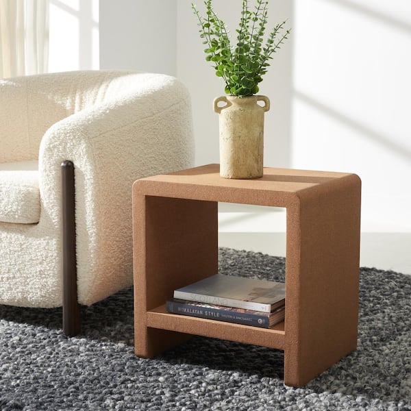SAFAVIEH Daysie 18 in. Cork Rectangle Cork Side Table