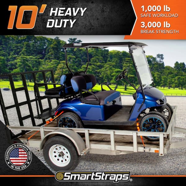 10 ft. Orange RatchetX Tie Down Straps with 1,000 lb. Safe Work Load - 2 pack