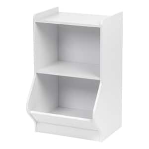 White 2-Tier Storage Organizer Shelf with Footboard