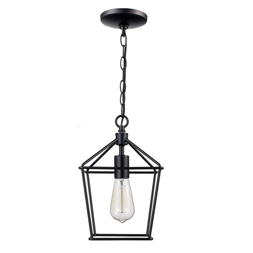 Lacey Too Farmhouse Industrial 8" Black Mini Pendant Light
