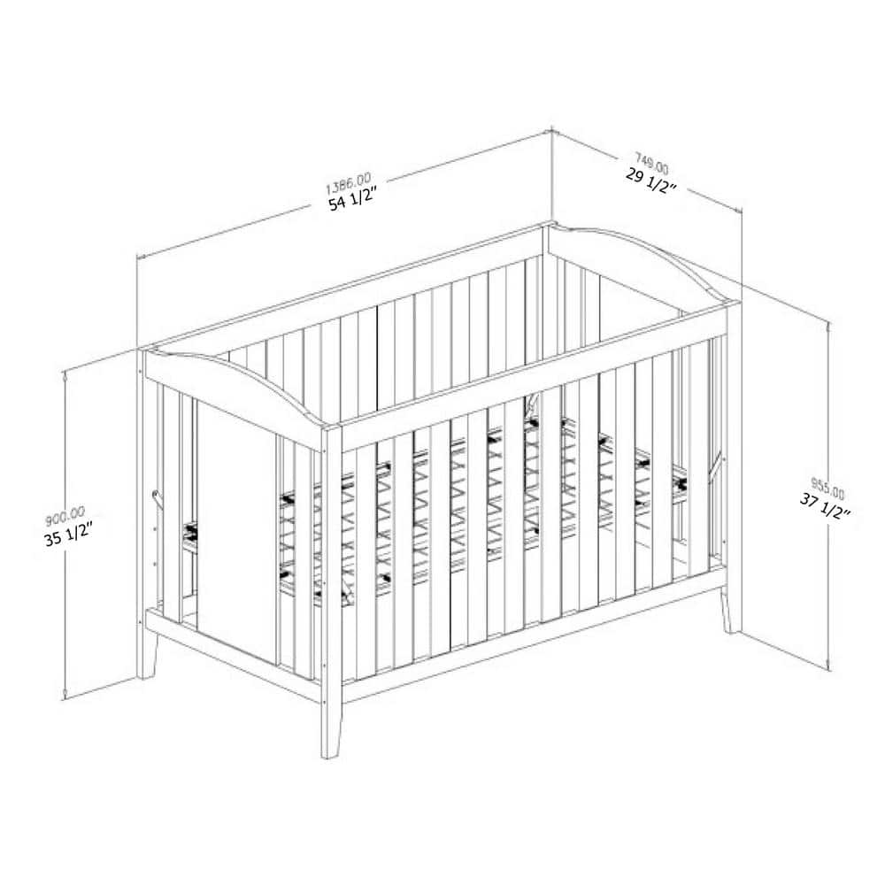 Pure White Scandinavian Convertible Wood Crib