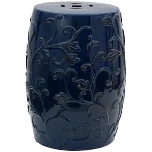 Dark Blue Porcelain Ottoman