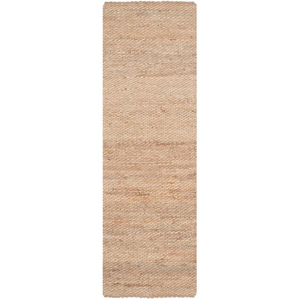 Natural Fiber Beige 3 ft. x 6 ft. Solid Runner Rug
