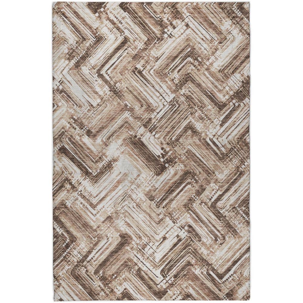 Dream Shag Premium Machine Washable Abstract ADS630 Brown 3 ft. x 5 ft. Area Rug price history on PriceWatchPro