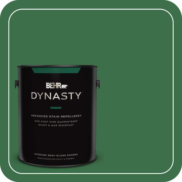 BEHR DYNASTY 1 gal. #S-H-450 Parsley Sprig Semi-Gloss Enamel Interior Stain-Blocking Paint & Primer