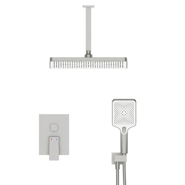 Lukvuzo 3Spray 12 in. Dual Shower Head Wall Mount Fixed and Handheld