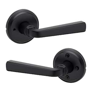 Trafford Matte Black Bedroom Bathroom Privacy Door Handle with Microban Antimicrobial Technology