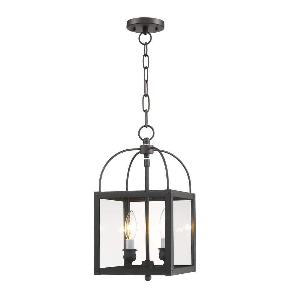 Lyford 2-Light Bronze Convertible Mini Pendant/Semi Flush with Clear Glass price history on PriceWatchPro