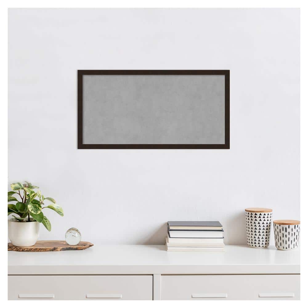 Carlisle Espresso Narrow Framed Silver Magnetic Memo Board